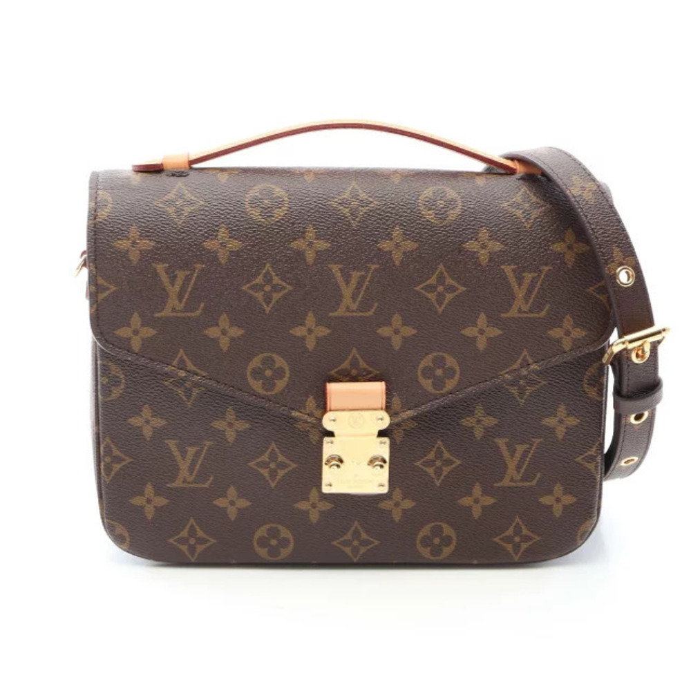 Louis Vuitton Pochette Metis Handbag Canvas Leather Monogram Brown